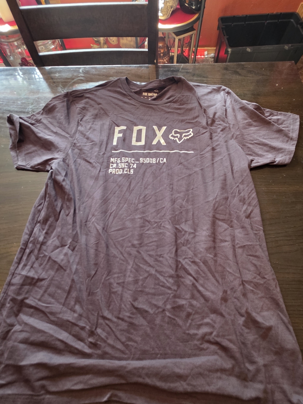 Fox Men's Short Sleeve Tee in Dark Gray with White Logo